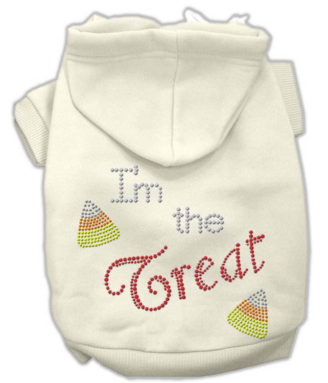 I'm the Treat Rhinestone Hoodies Cream XS